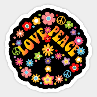 PEACE SIGN LOVE 60s 70s Tie Dye Hippie Costume Sticker